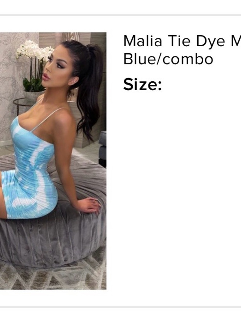 Fashion Nova Blue Tie-Dye Mini Slip Dress